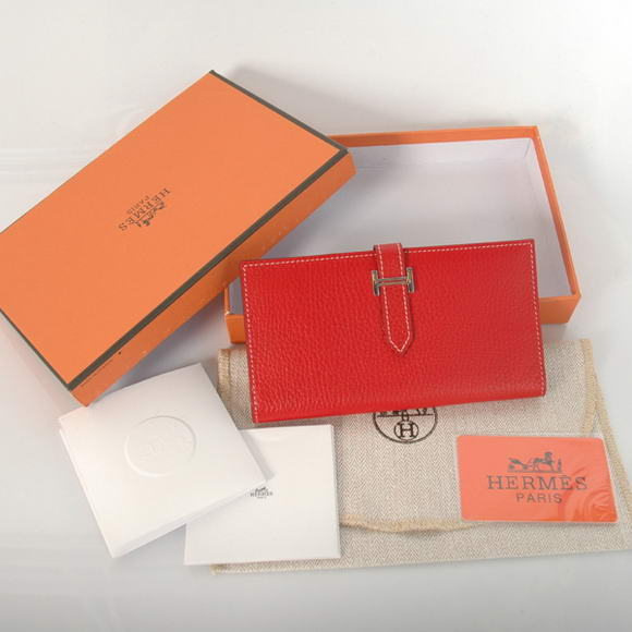 Cheap Fake Hermes Bearn Japonaise Bi-Fold Wallets H208 Red - Click Image to Close